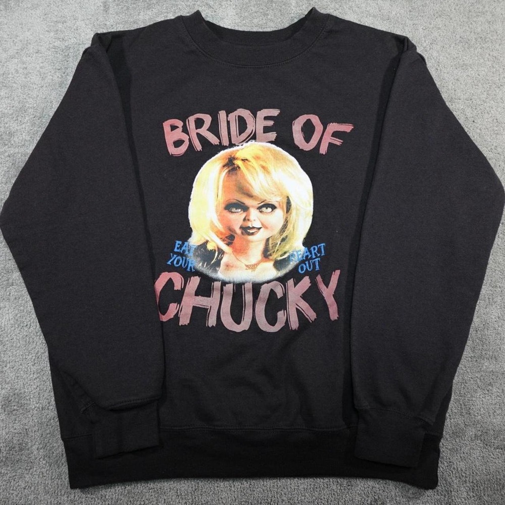 Bride of Chucky Horror Graphic Crewneck Sweatshirt 20 x 23